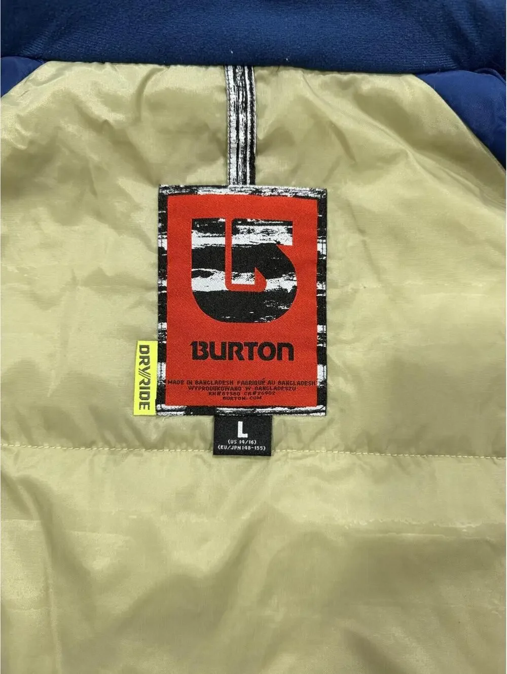 Burton Dryride Jacket Youth Large 14/16 Blue Green Snowboard Ski Hooded Coat
